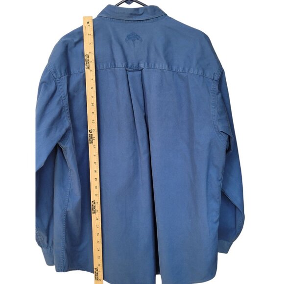 Wildman Apparel Men XL Blue Canvas Shirt VTG Long Sleeve Button Down Heavyweight - Picture 5 of 14
